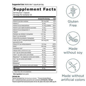 Multivitamine Santé Osseuse Ancient Nutrition 68g - Ingrédients au dos
