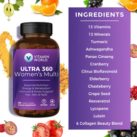 Multivitamine Ultra 360, packaging ouvert sur une table