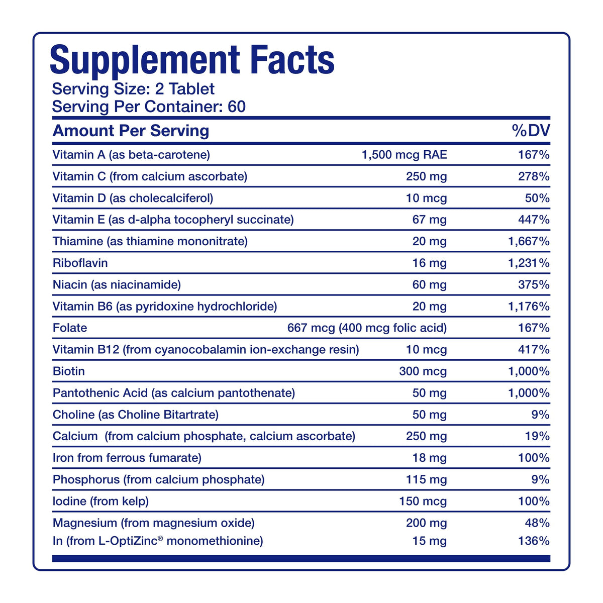 Multivitamines Anabolic 30-en-1 avec fer sur un fond neutre