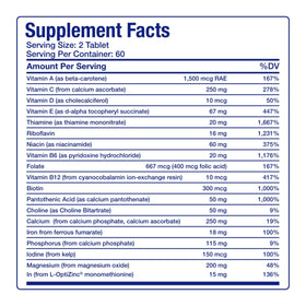 Multivitamines Anabolic 30-en-1 avec fer sur un fond neutre