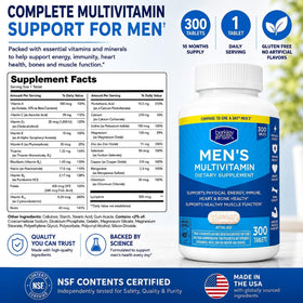 Multivitamines berkley jensen pour hommes 300 comprimés en gros plan
