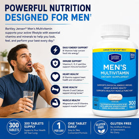 Multivitamines berkley jensen pour hommes avec ingrédients visibles