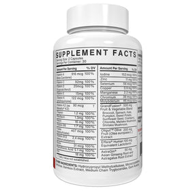 Multivitamines complètes Silver Fern capsules sur une surface blanche