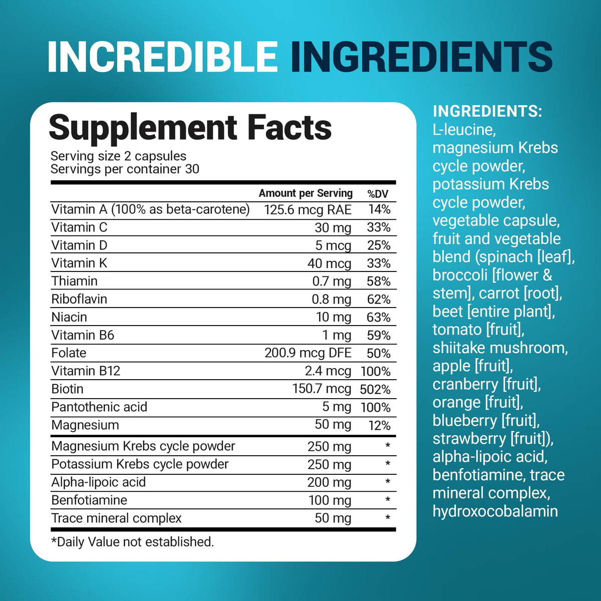 Multivitamines Dr. Berg sur une table avec des fruits