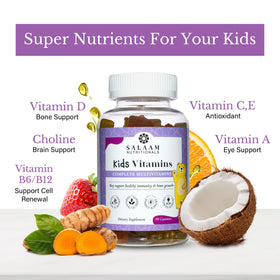 Multivitamines gélifiées Salaam Nutritionals sur une table