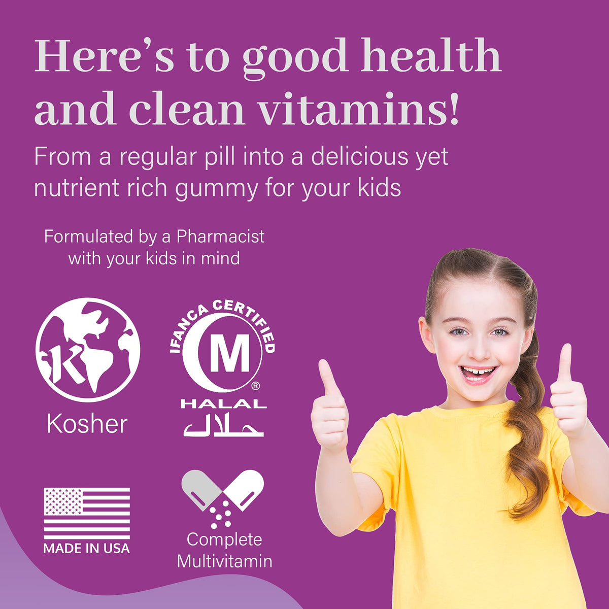 Multivitamines gélifiées Salaam Nutritionals, vue de côté