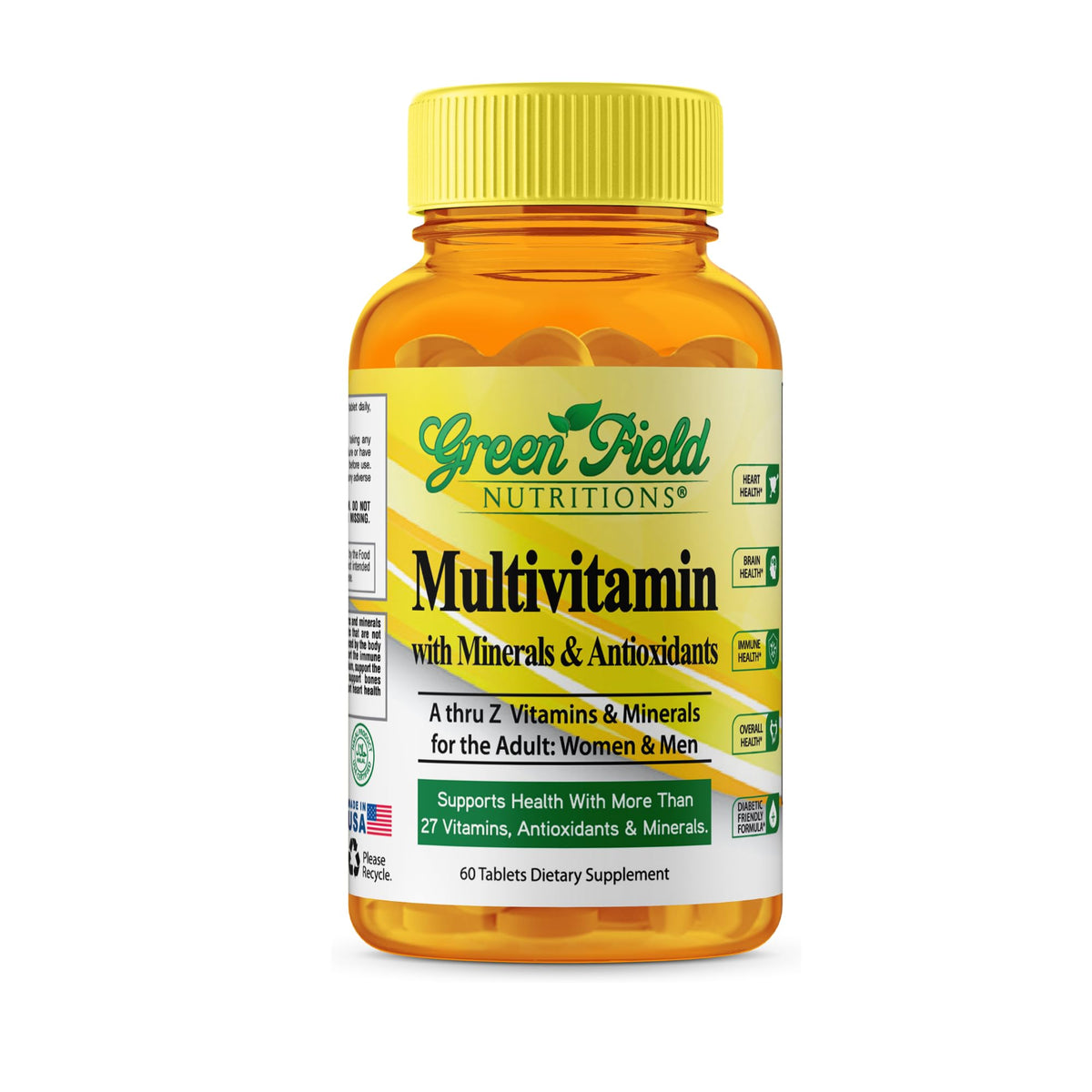 Multivitamines Halal GREEN FIELD NUTRITIONS 60 comprimés enrobés