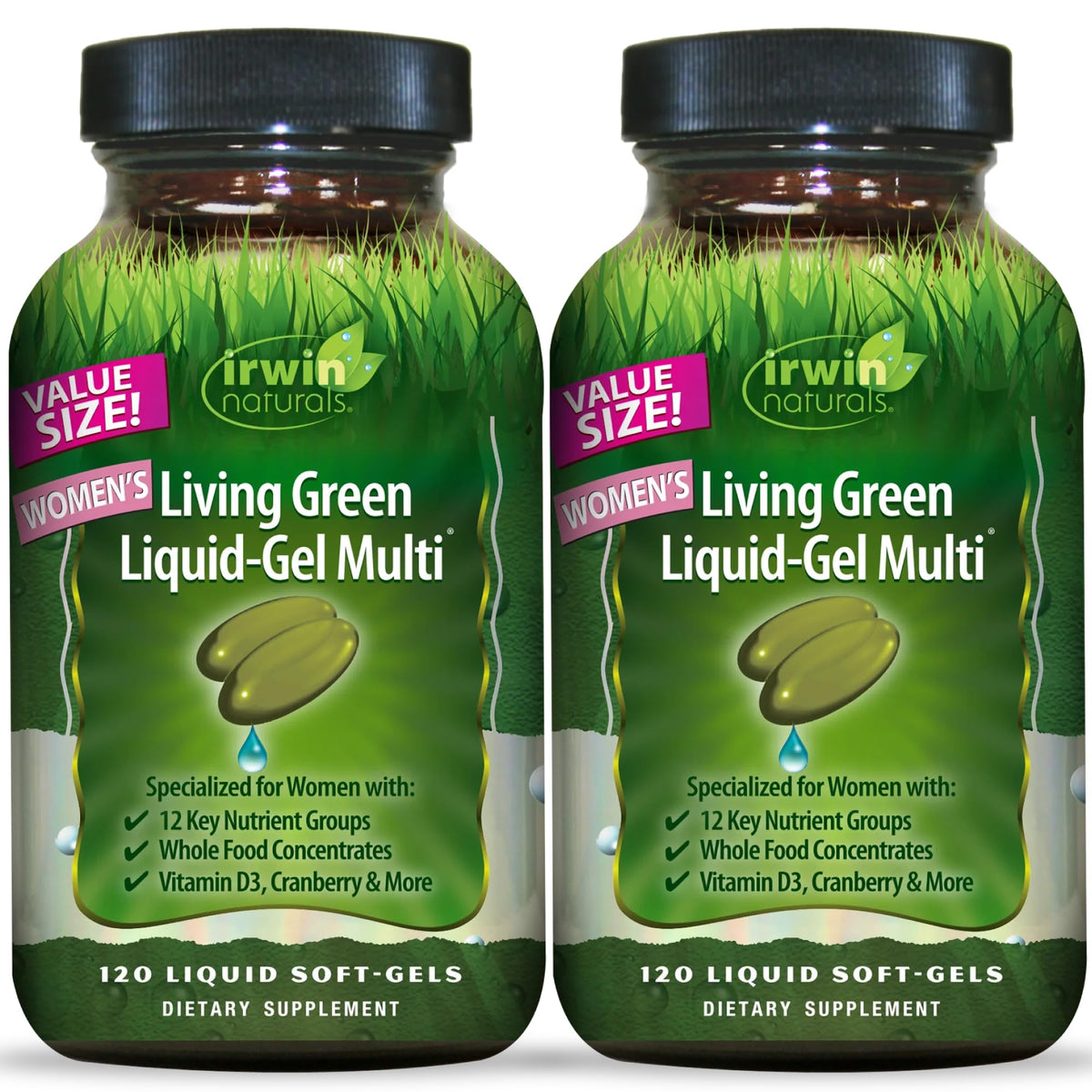 Multivitamines liquides-gel Irwin Naturals pour femmes, vue avant