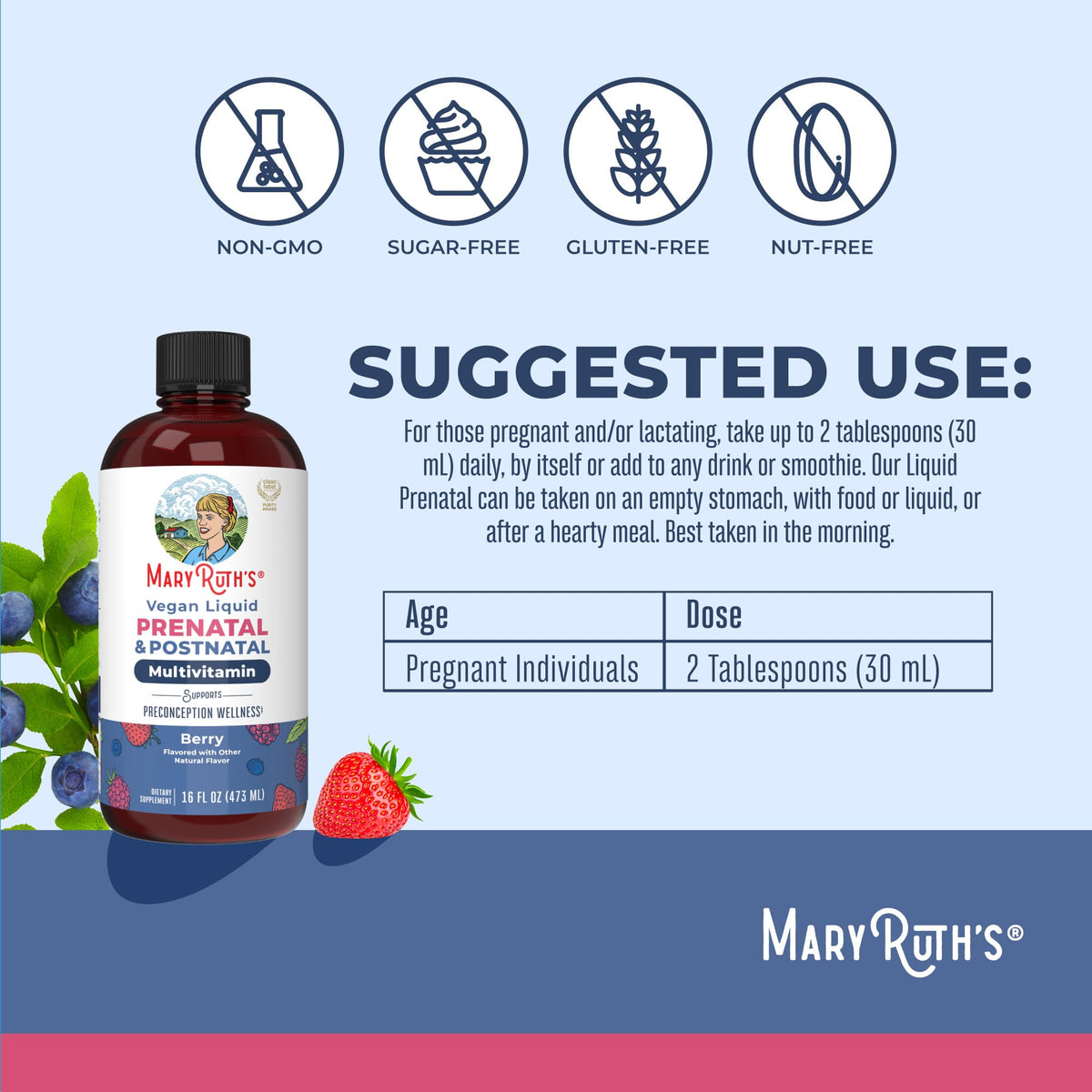 Multivitamines liquides MARYRUTH'S vue latérale