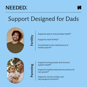 Multivitamines Needed. pour hommes avec ingrédients sur le côté