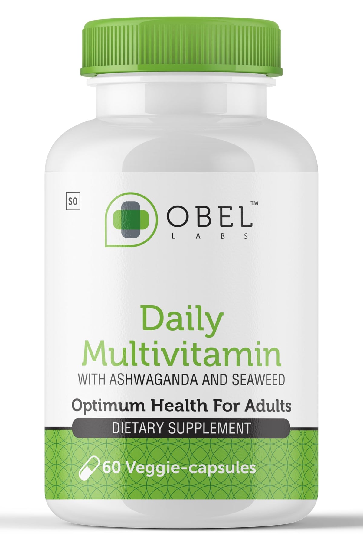 Multivitamines obel Daily avec Ashwagandha et algues, vue de face