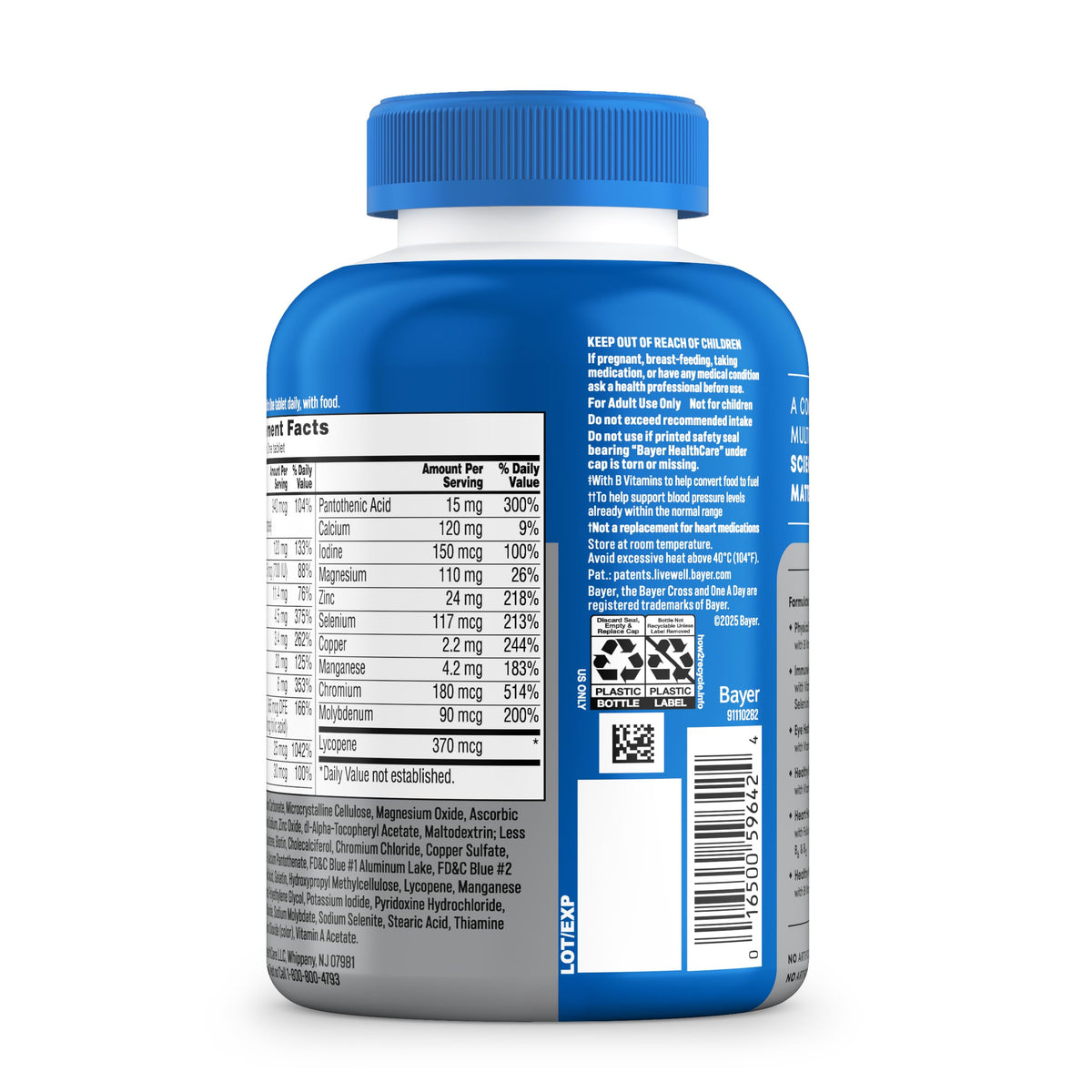 Multivitamines ONE A DAY 50+ avec un fond naturel