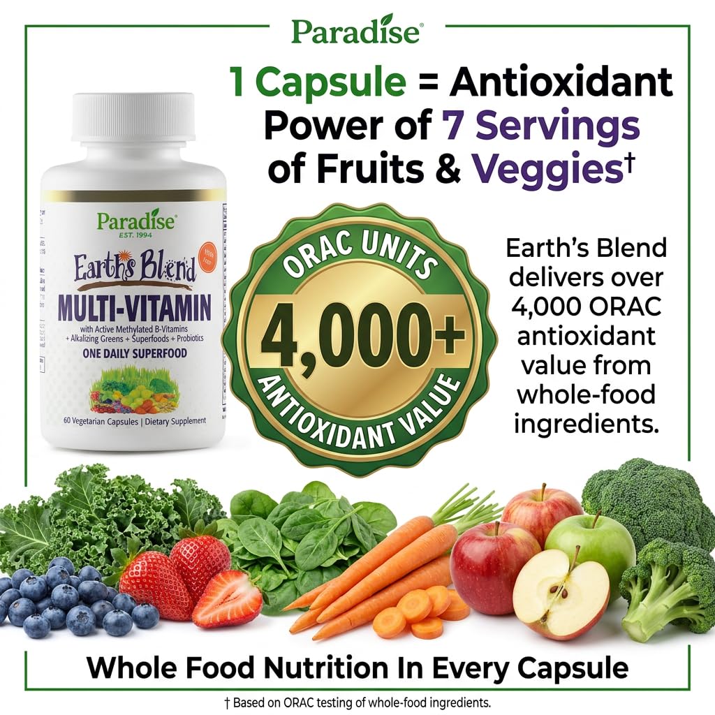 Multivitamines Paradise Herbs 60 capsules avec super-aliments