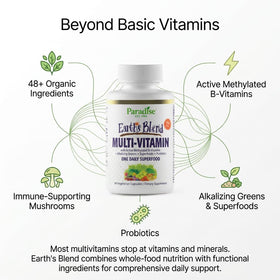 Multivitamines Paradise Herbs 60 capsules en gros plan