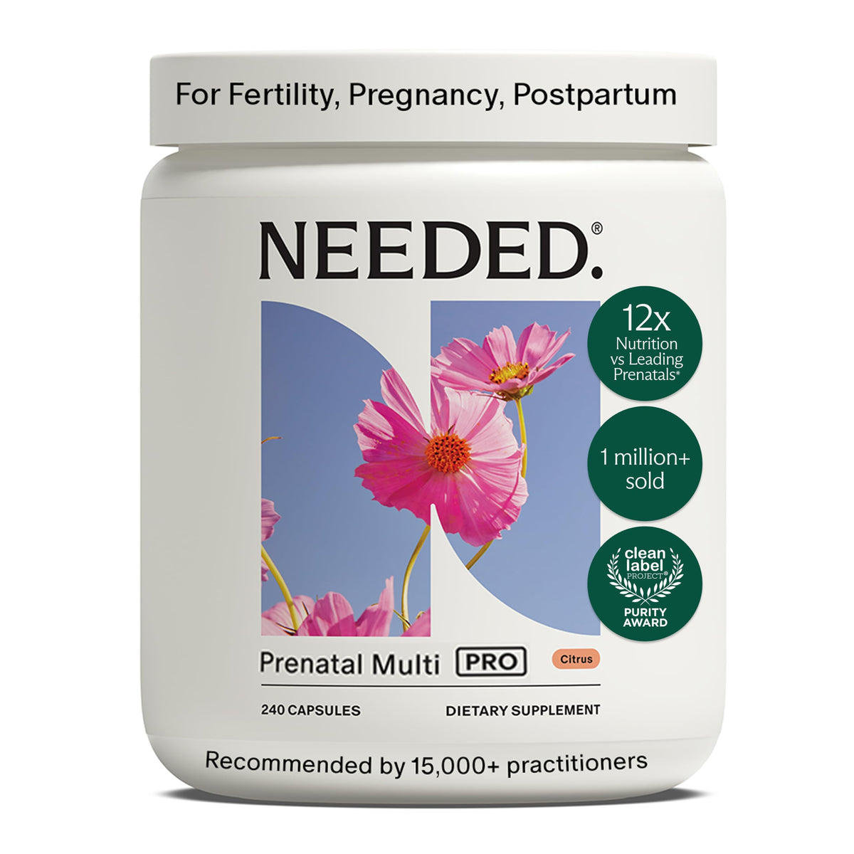 Multivitamines prénatales Needed. 30 jours vue avant