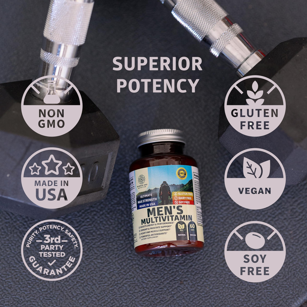 Multivitamines quotidiennes pour hommes avec mélange de soutien masculin