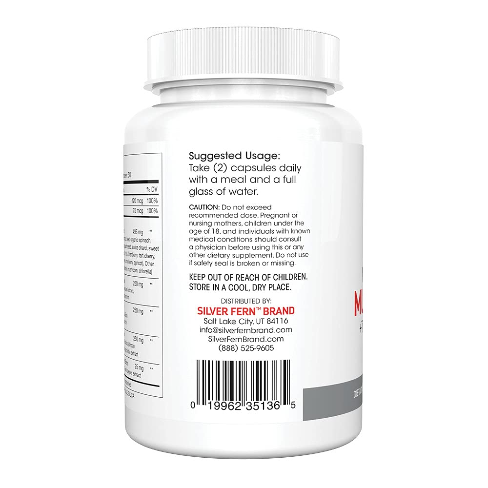 Multivitamines Silver Fern 311g, vue arrière avec informations nutritionnelles