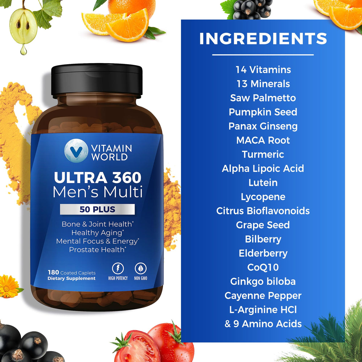 Multivitamines Ultra 360 de Vitamin World avec un verre d'eau