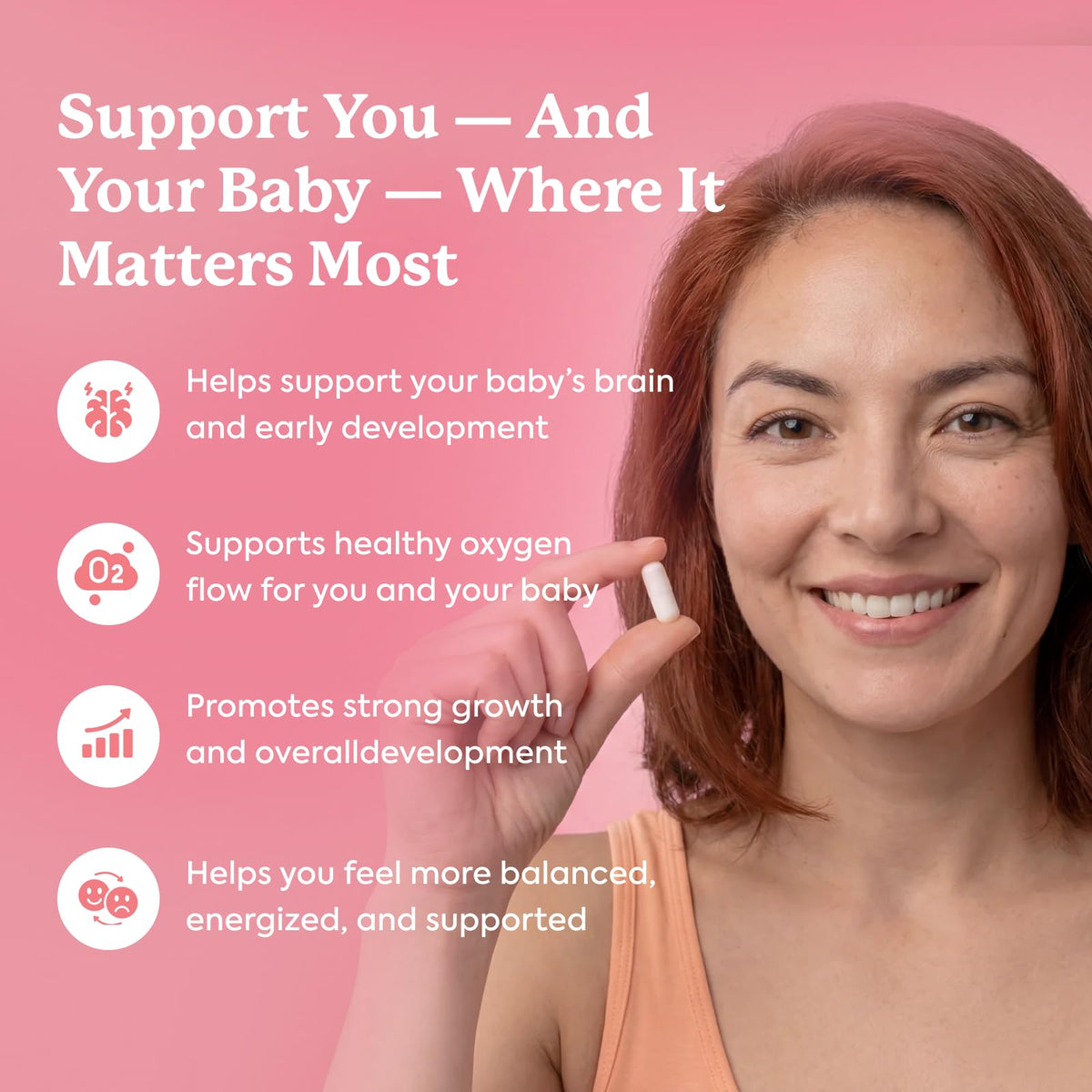 Multivitamines Wellanova sur une table avec des accessoires de maternité