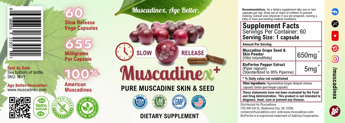 MUSCADINEX Complément Muscadine Capsules vue de côté