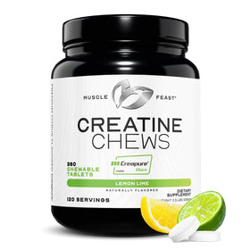 Muscle Feast Chewables Créatine Monohydrate 360 Tablettes Citron Vert vue de face