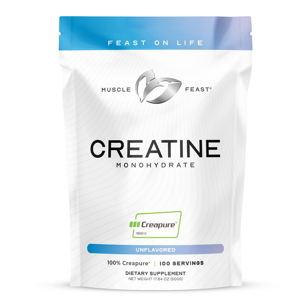 Muscle Feast Creapure créatine monohydrate 500g vue de face
