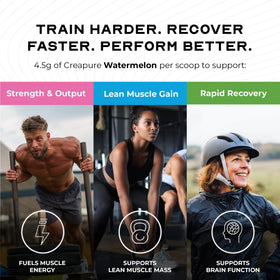 Muscle Feast Creapure Créatine Monohydrate sur un plan de travail