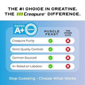 Muscle Feast Creapure Poudre de Créatine Monohydrate dans un verre d'eau