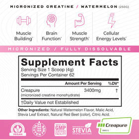 Muscle Feast Créatine Monohydrate 272g en poudre dans un verre d'eau