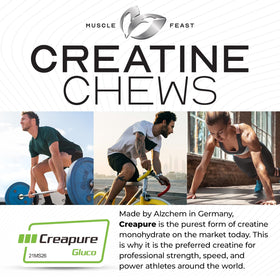Muscle Feast Créatine Monohydrate Chewables Citron Vert, comprimés en gros plan