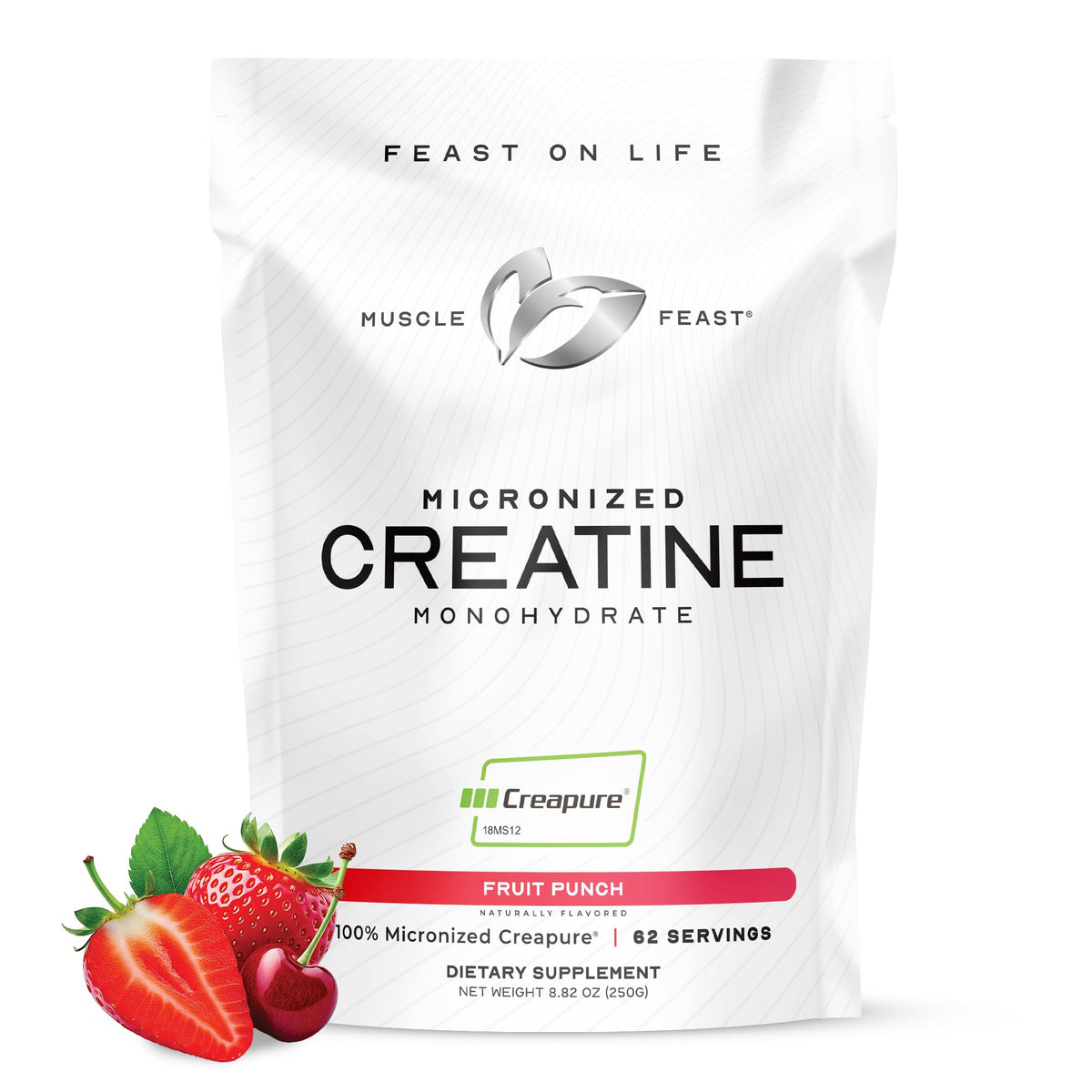 Muscle Feast Créatine Monohydrate Micronisée 275g Saveur Fruit Punch vue de face