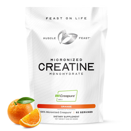 Muscle Feast Créatine Monohydrate Micronisée 281g goût orange vue de face