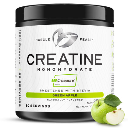 Muscle Feast Poudre de Créatine Monohydrate Creapure Pomme Verte 300g vue de face