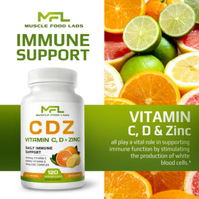 MUSCLE FOOD LABS CDZ étiquette détaillant les ingrédients