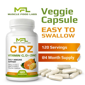 MUSCLE FOOD LABS CDZ flacon sur une table en bois