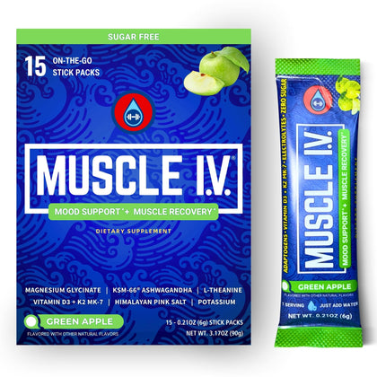 Muscle I.V. Magnésium Glycinate Pomme Verte sachets en poudre