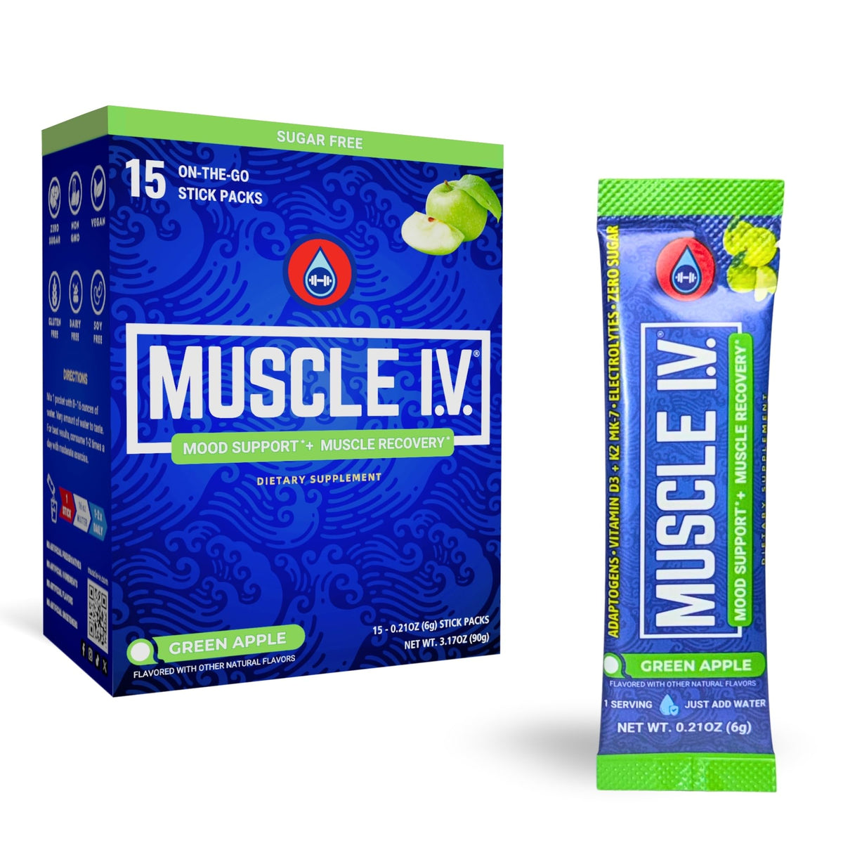 Muscle I.V. Magnésium Glycinate Pomme Verte vue de l'emballage