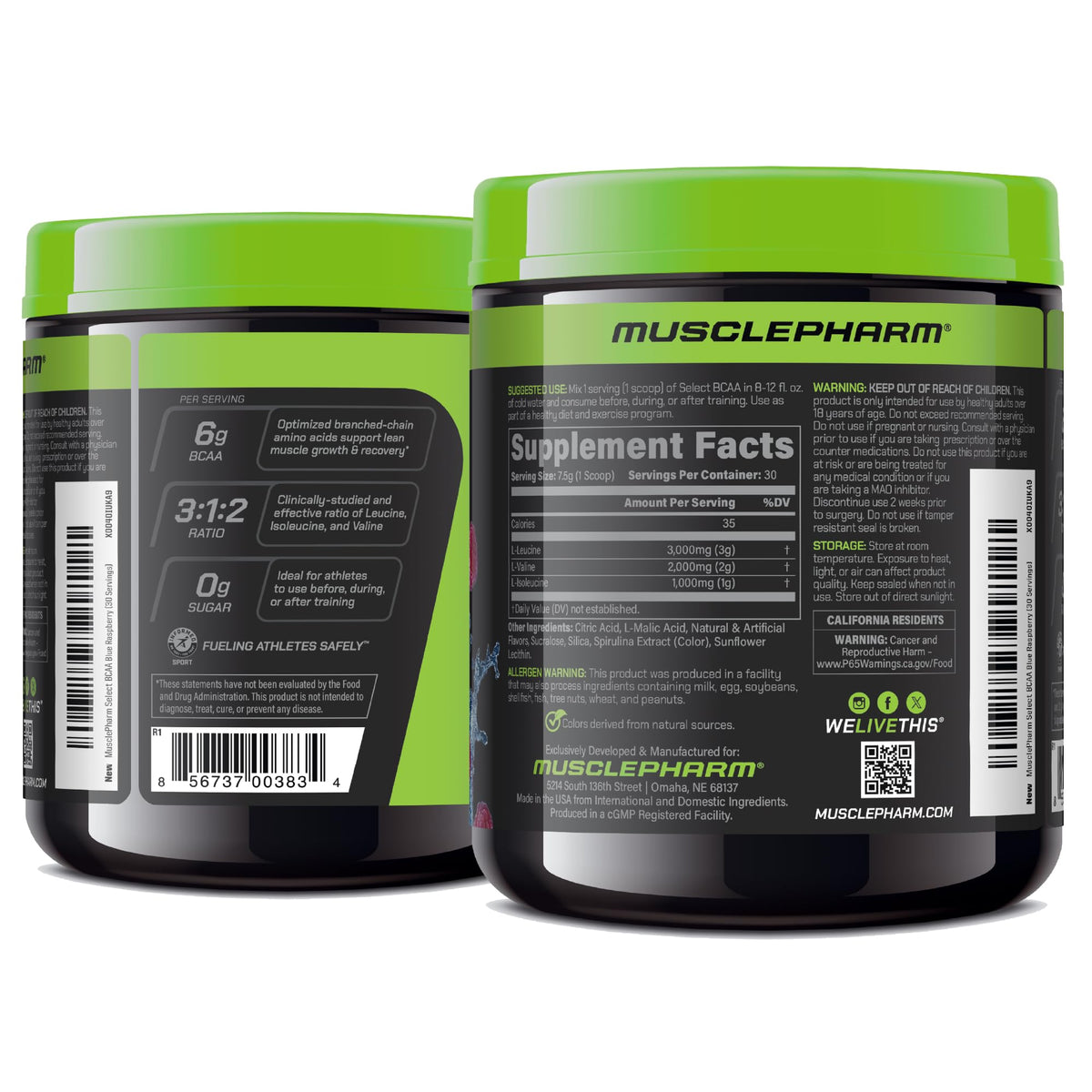 Muscle Pharm BCAA Powder 290g en utilisation pendant un entraînement
