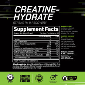Muscle Pharm Créatine Monohydrate Hydratation - ingrédients et valeurs nutritionnelles