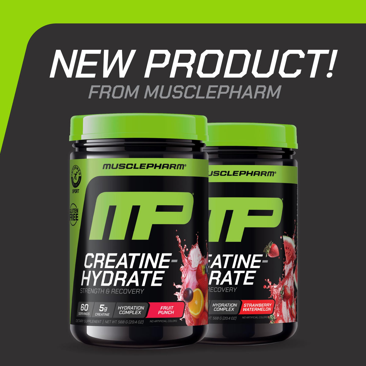 Muscle Pharm Créatine Monohydrate Hydratation - présentation avec des fruits