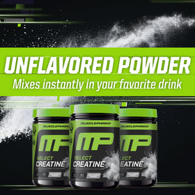 Muscle Pharm Créatine Monohydrate Poudre 308g en préparation dans un verre