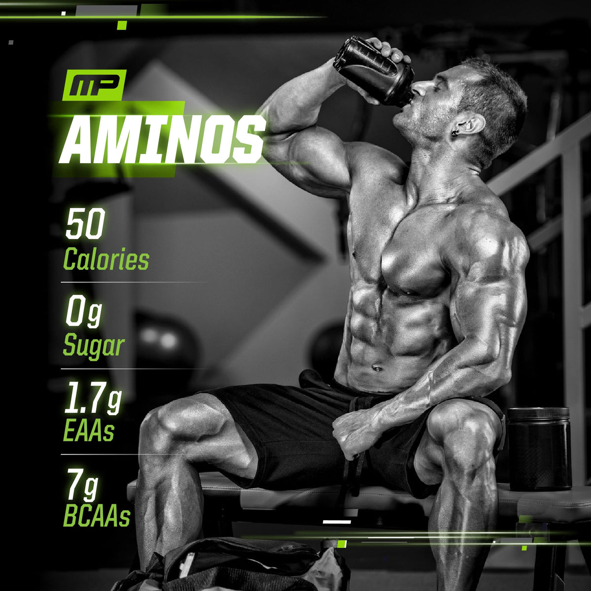 Muscle Pharm EAA BCAA 372g goût bonbon acide sur une table