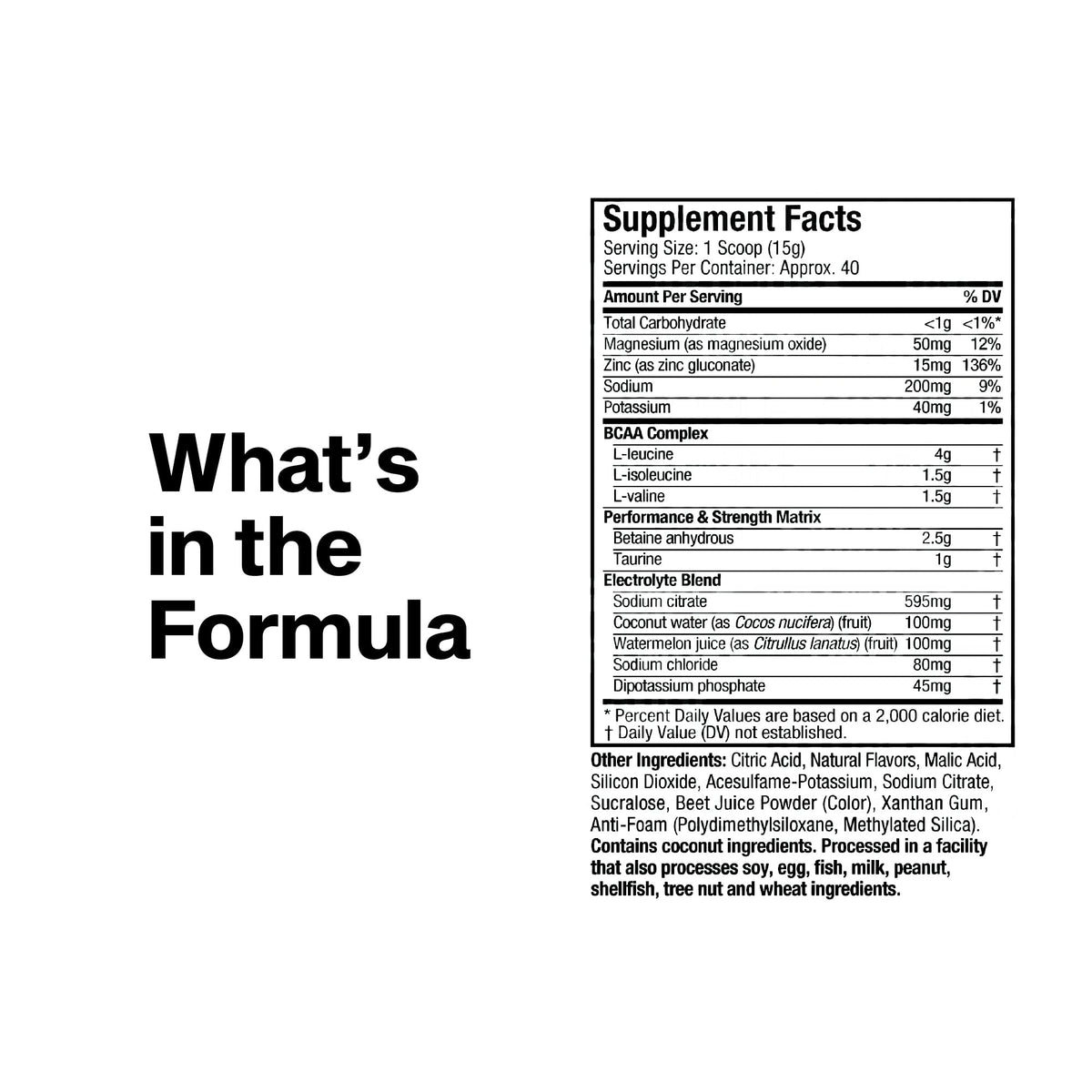 MuscleTech BCAA Acides Aminés 730g étiquette arrière