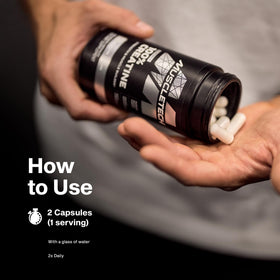 MuscleTech Créatine Monohydrate 100% Creapure capsules en gros plan