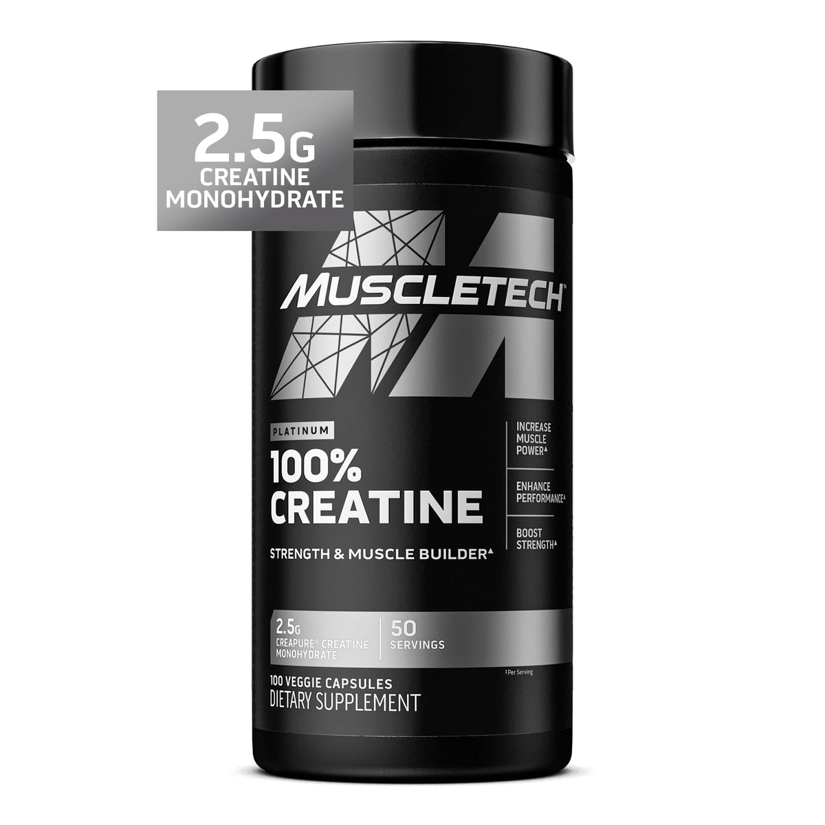MuscleTech Créatine Monohydrate 100% Creapure capsules vue de face