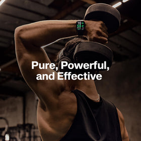MuscleTech L-Glutamine 100% Pure 381g sur une table avec d'autres suppléments