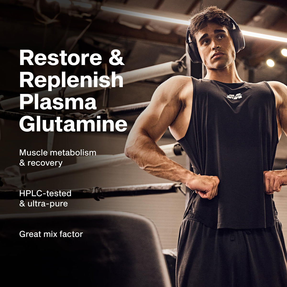 MuscleTech L-Glutamine 100% Pure 381g vue arrière