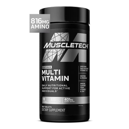 MuscleTech Multivitamines Platinum 180 tablettes vue avant