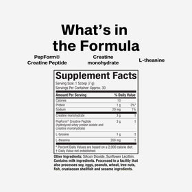 MuscleTech Poudre de Créatine Peptide 3000mg - étiquette et informations nutritionnelles