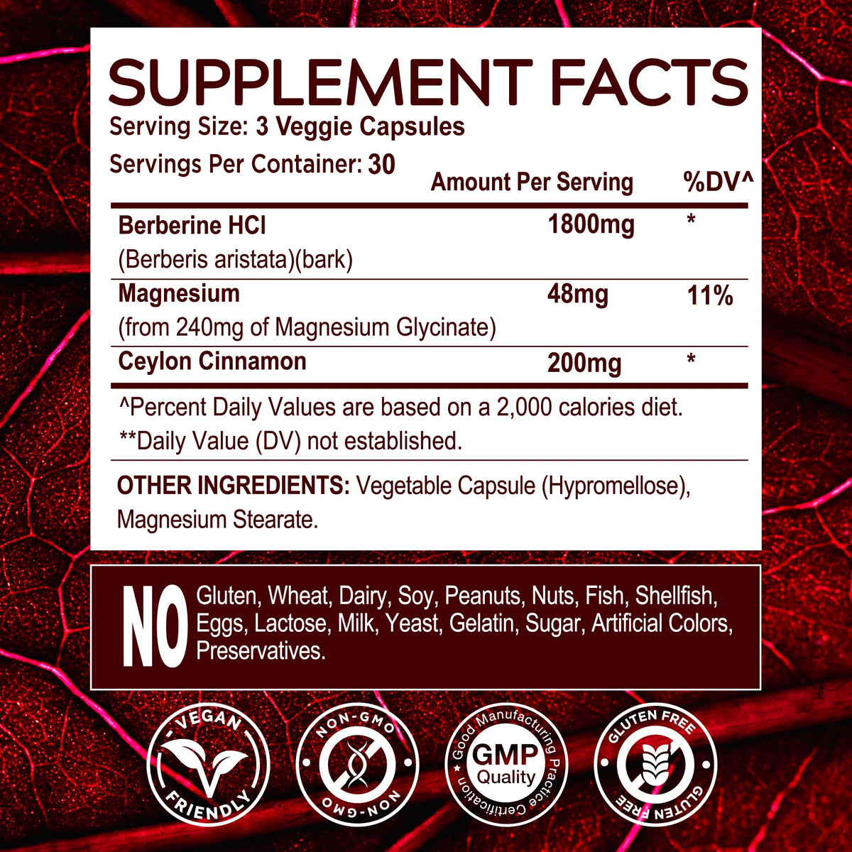 musebeam Complément Alimentaire Berbérine HCl 1800mg 90 Capsules avec d'autres produits